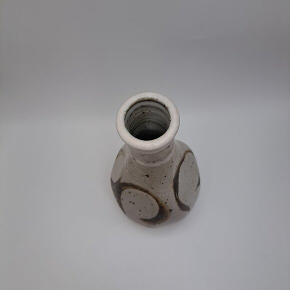 Handmade Ceramic Vase Speckled Glaze Abstract Design - Picture 5 of 16